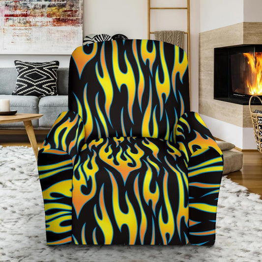 Flame Fire Yellow Pattern Single Sofa Slipcover -JTAMIGO.COM