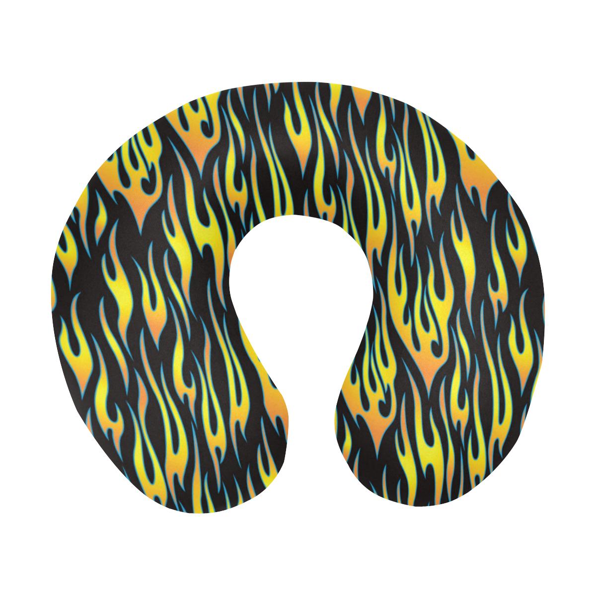 Flame Fire Yellow Pattern U-Shaped Travel Neck Pillow-JTAMIGO.COM