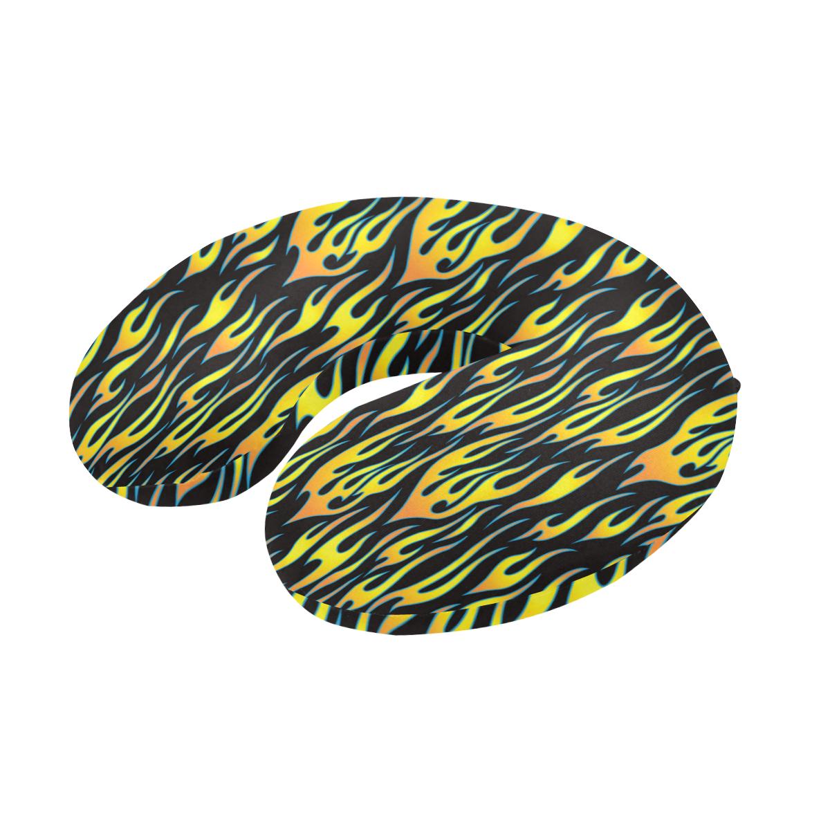 Flame Fire Yellow Pattern U-Shaped Travel Neck Pillow-JTAMIGO.COM