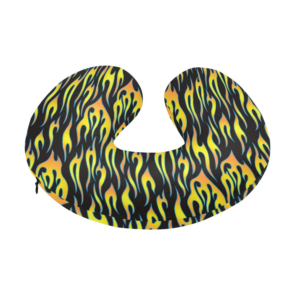 Flame Fire Yellow Pattern U-Shaped Travel Neck Pillow-JTAMIGO.COM