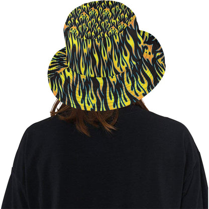 Flame Fire Yellow Pattern Unisex Bucket Hat