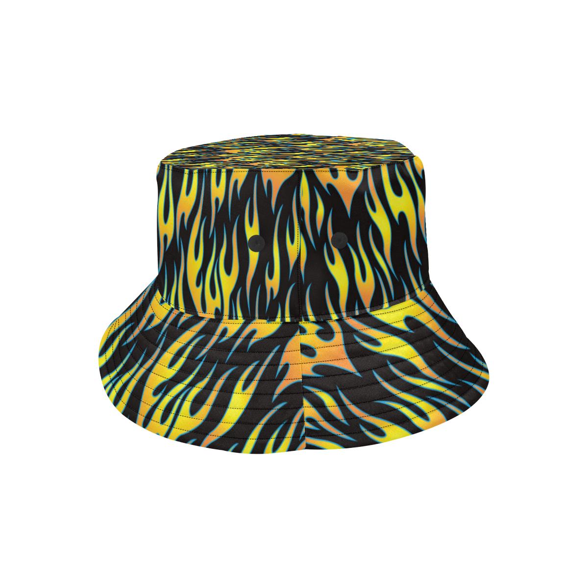 Flame Fire Yellow Pattern Unisex Bucket Hat