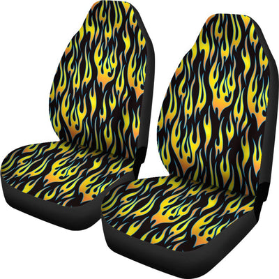 Flame Fire Yellow Pattern Universal Fit Car Seat Covers