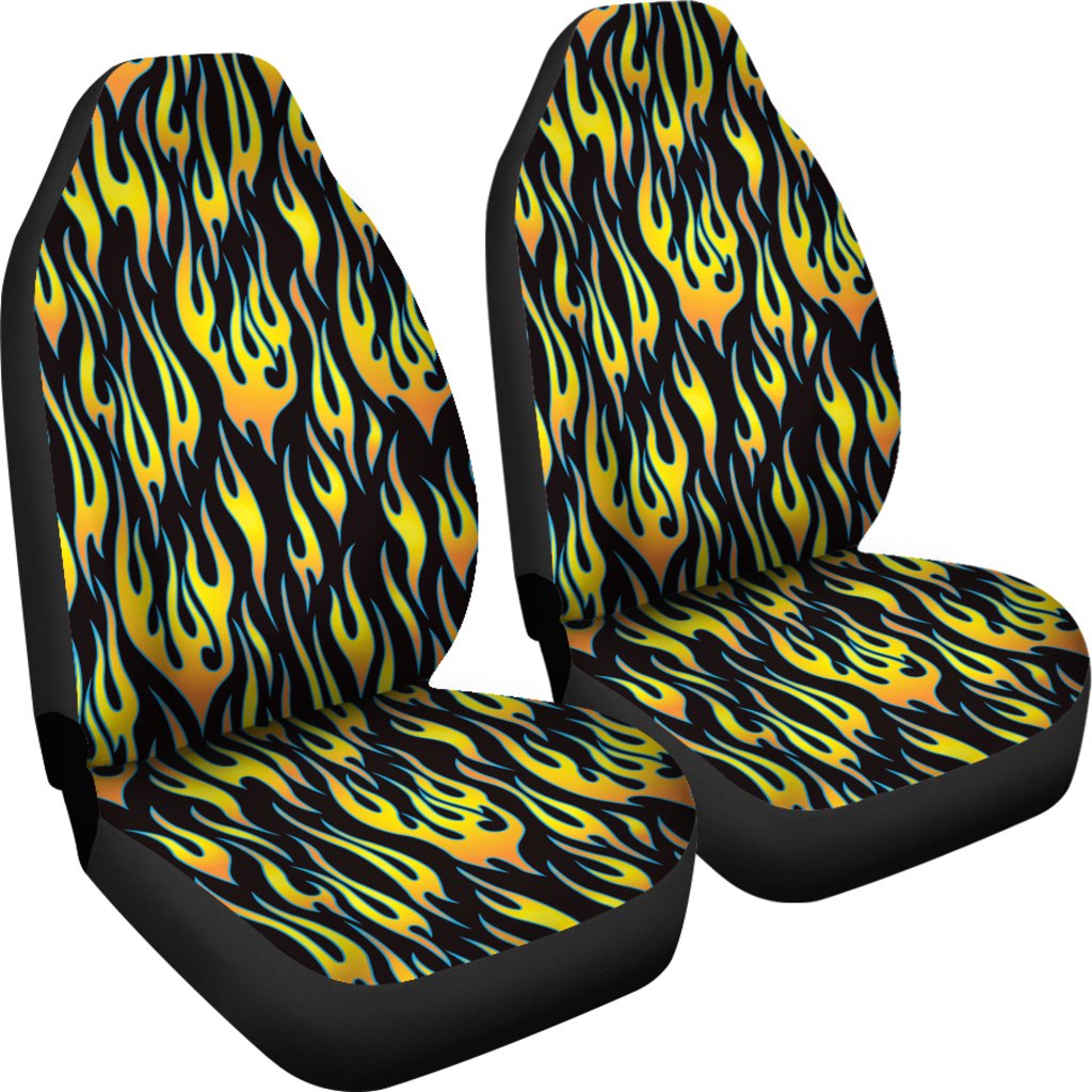 Flame Fire Yellow Pattern Universal Fit Car Seat Covers