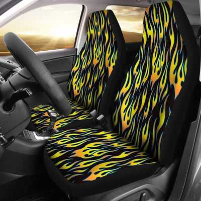 Flame Fire Yellow Pattern Universal Fit Car Seat Covers