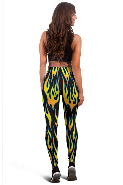 Flame Fire Yellow Pattern Women Leggings