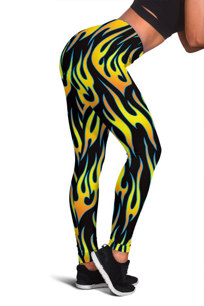 Flame Fire Yellow Pattern Women Leggings