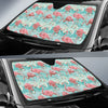 Flamingo Background Themed Print Car Sun Shade For Windshield