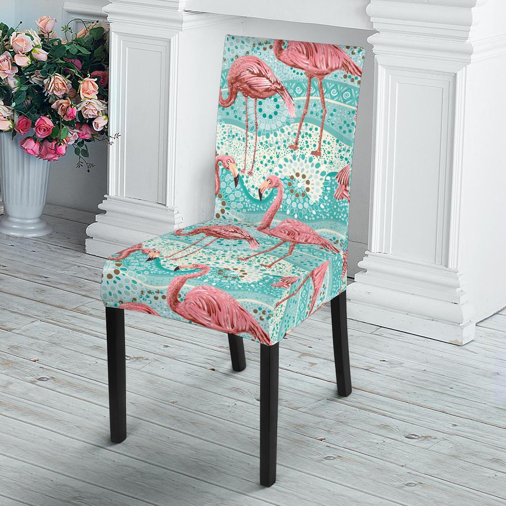 Flamingo Background Themed Print Dinning Chair Slipper-JTAMIGO.COM