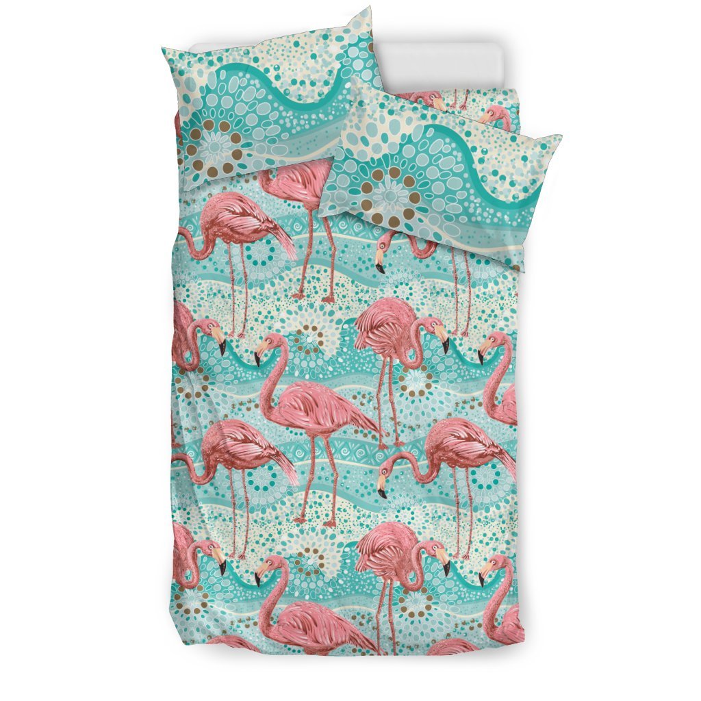 Flamingo Background Themed Print Duvet Cover Bedding Set