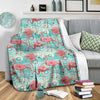 Flamingo Background Themed Print Fleece Blanket