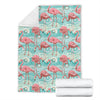 Flamingo Background Themed Print Fleece Blanket