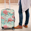 Flamingo Background Themed Print Luggage Cover Protector