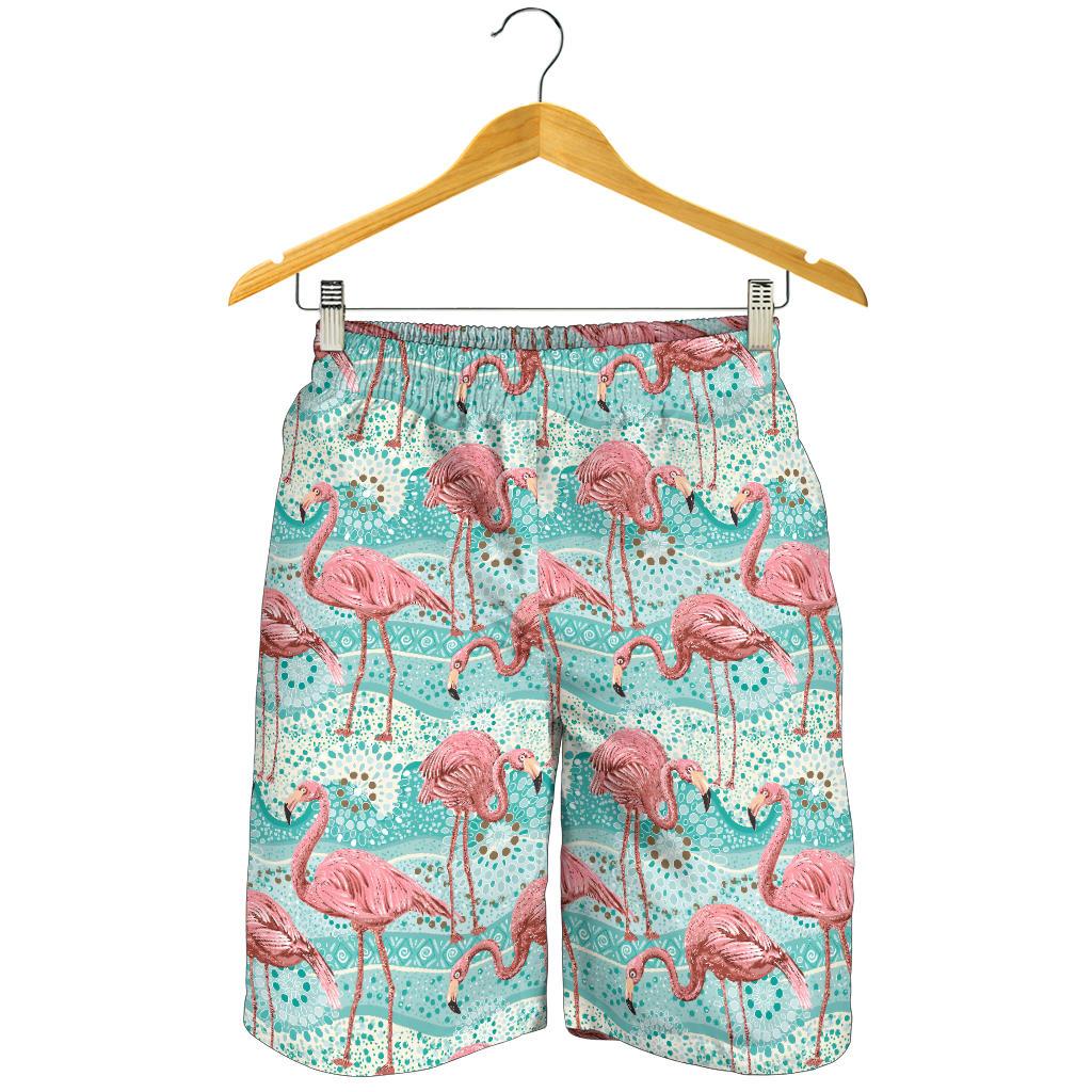 Flamingo Background Themed Print Mens Shorts-JTAMIGO.COM