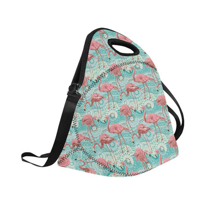 Flamingo Background Themed Print Neoprene Lunch Bag (Model 1669)(Large)-JTAMIGO.COM
