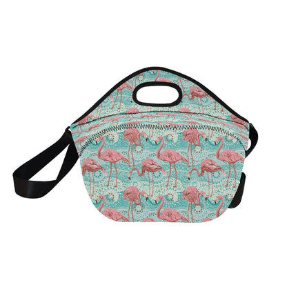 Flamingo Background Themed Print Neoprene Lunch Bag (Model 1669)(Large)-JTAMIGO.COM