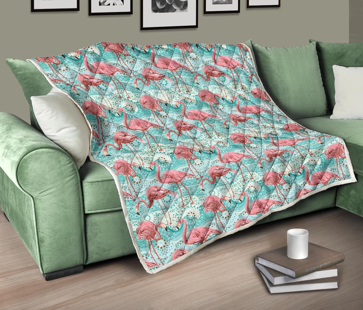 Flamingo Background Themed Print Premium Quilt-JTAMIGO.COM