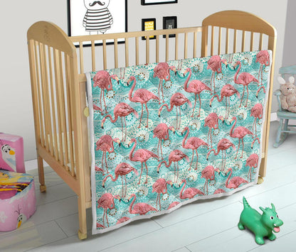 Flamingo Background Themed Print Premium Quilt-JTAMIGO.COM