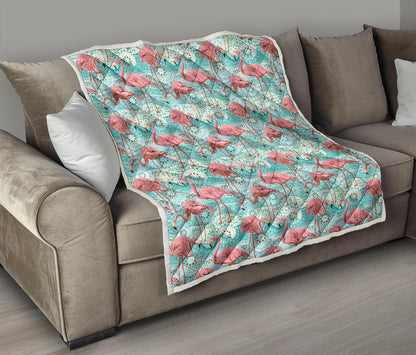 Flamingo Background Themed Print Premium Quilt-JTAMIGO.COM