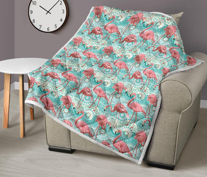 Flamingo Background Themed Print Premium Quilt-JTAMIGO.COM