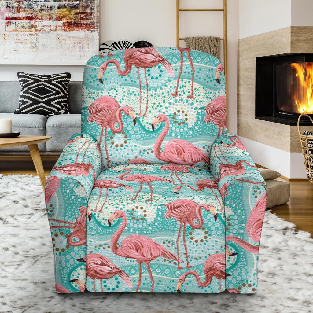 Flamingo Background Themed Print Single Sofa Slipcover -JTAMIGO.COM