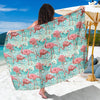 Flamingo Background Themed Print Sarong Pareo Wrap