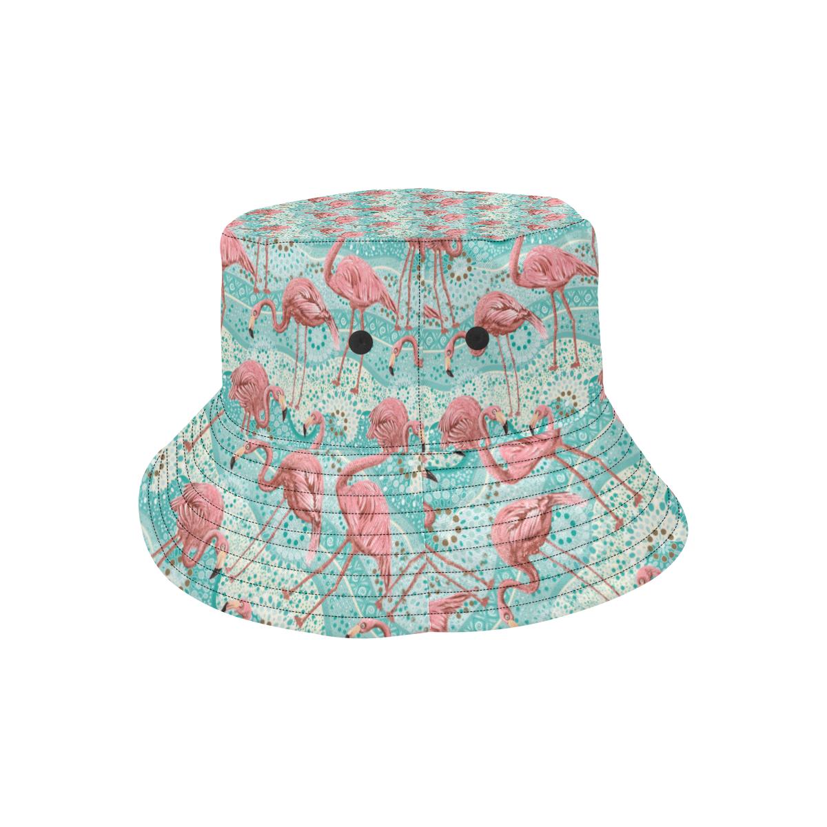 Flamingo Background Themed Print Unisex Bucket Hat
