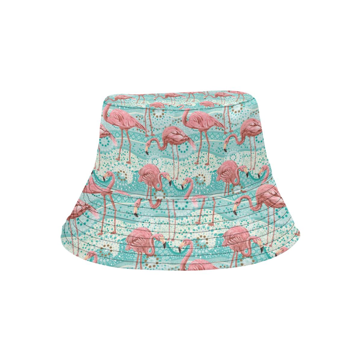 Flamingo Background Themed Print Unisex Bucket Hat