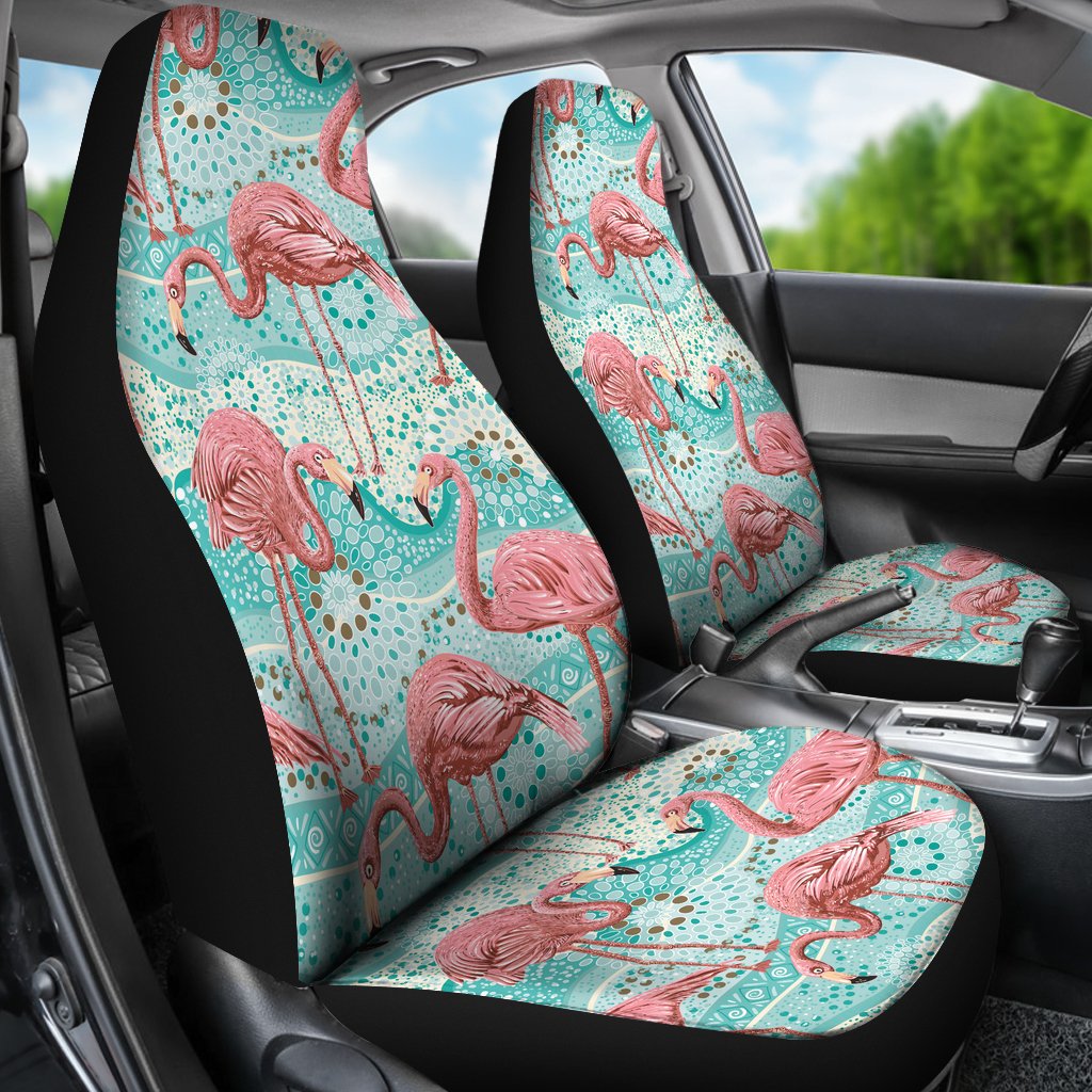 Flamingo Background Themed Print Universal Fit Car Seat Covers