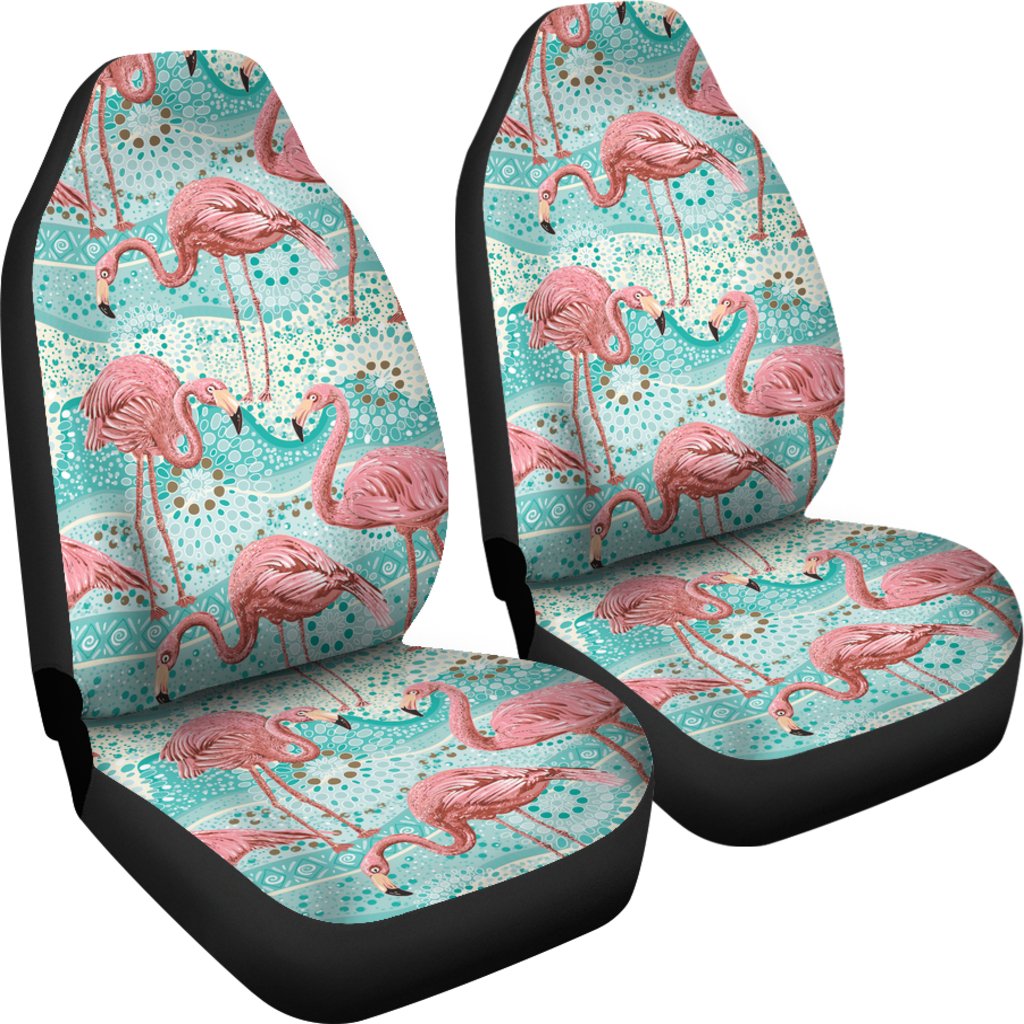 Flamingo Background Themed Print Universal Fit Car Seat Covers
