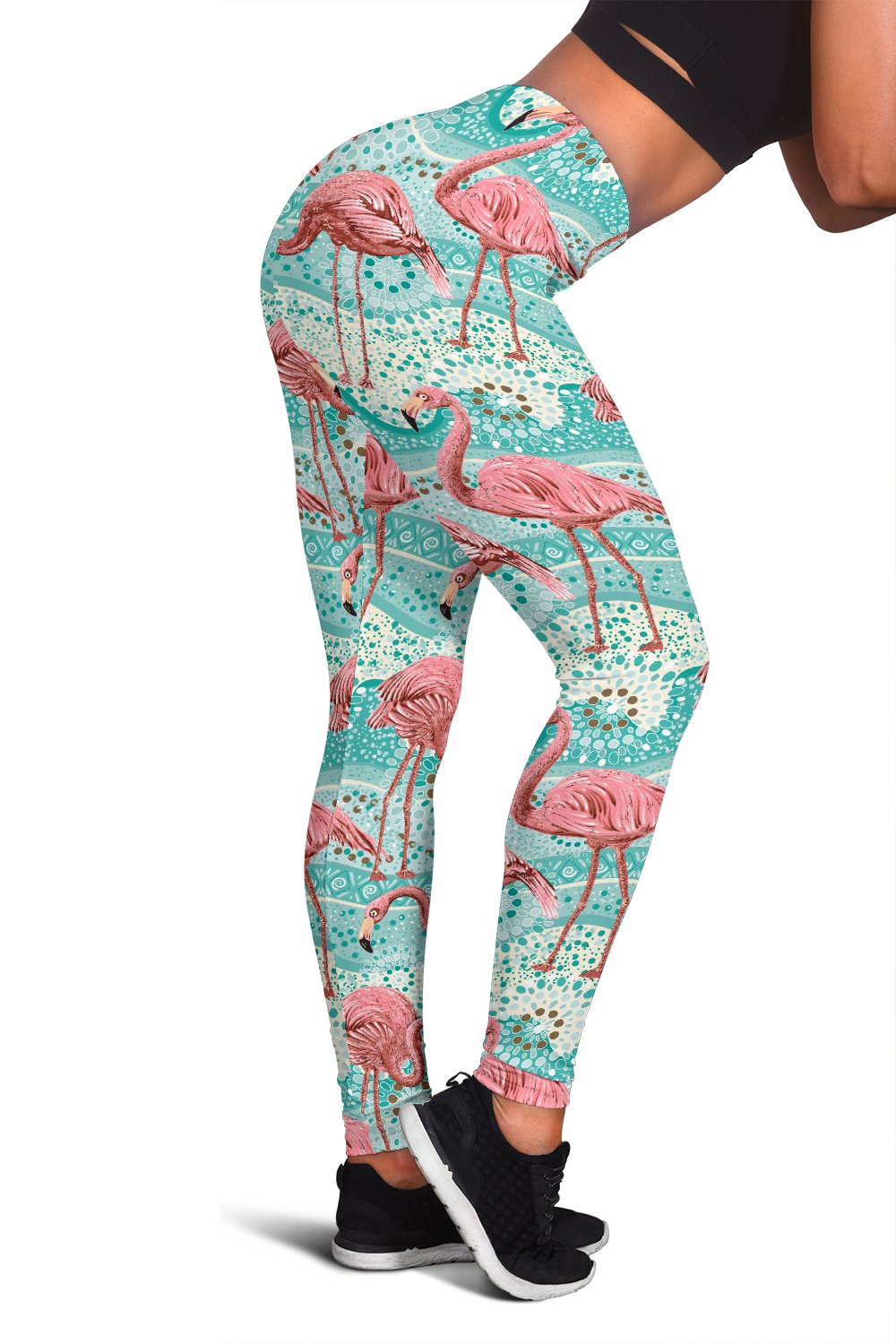 Flamingo Background Themed Print Women Leggings