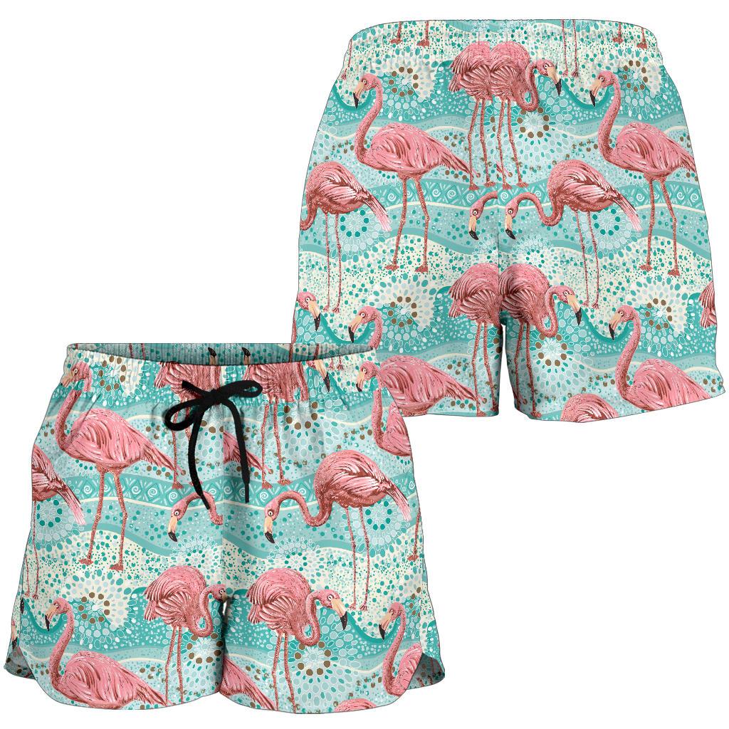 Flamingo Background Themed Print Women Shorts-JTAMIGO.COM
