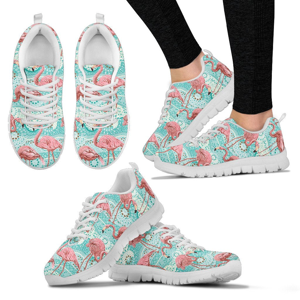 Flamingo Background Themed Print Women Sneakers Shoes