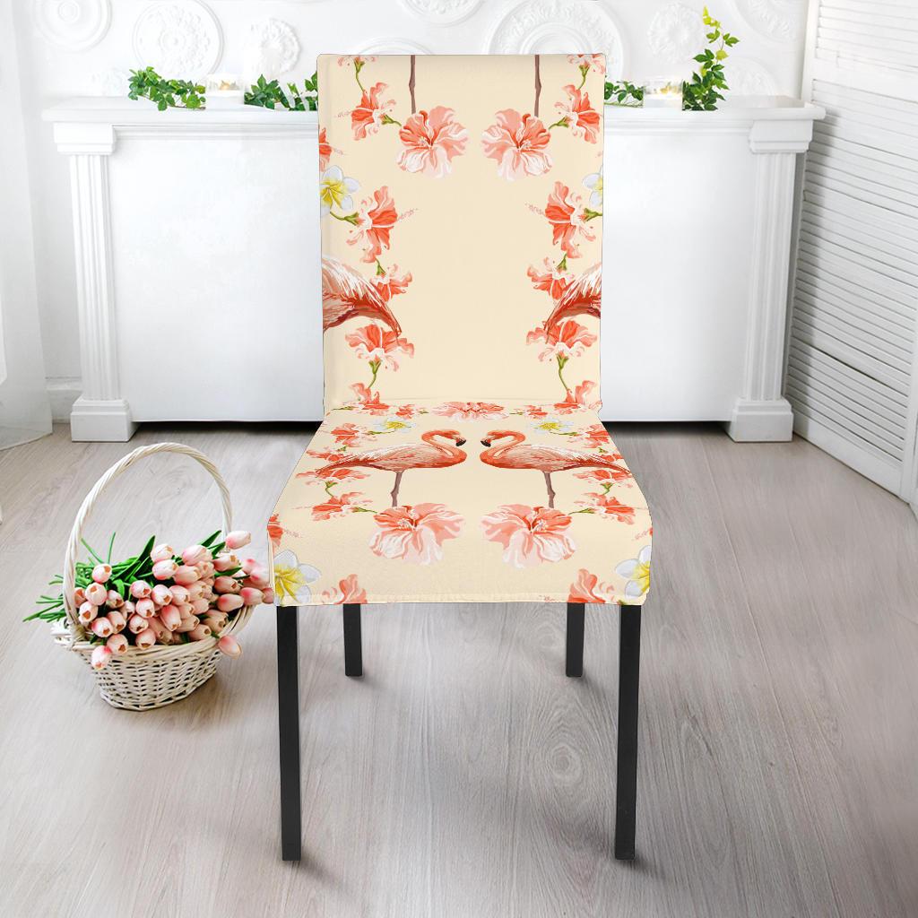 Flamingo Hibiscus Print Pattern Dinning Chair Slipper-JTAMIGO.COM