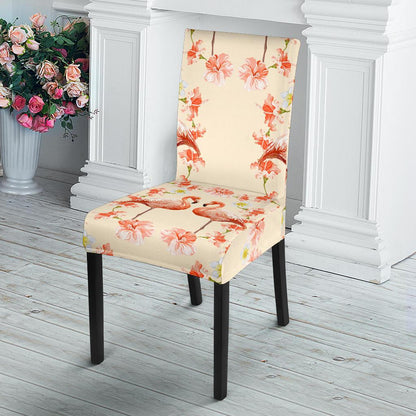 Flamingo Hibiscus Print Pattern Dinning Chair Slipper-JTAMIGO.COM