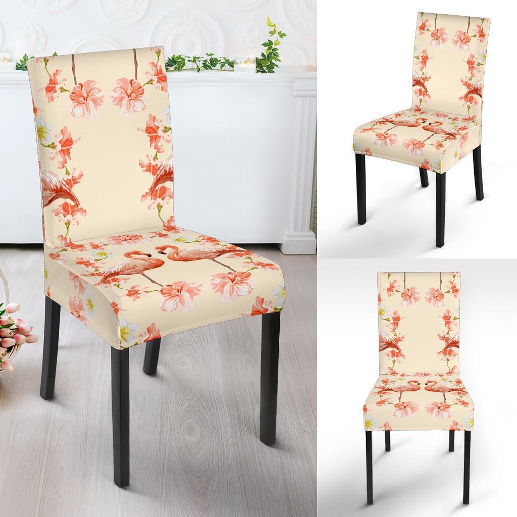 Flamingo Hibiscus Print Pattern Dinning Chair Slipper-JTAMIGO.COM