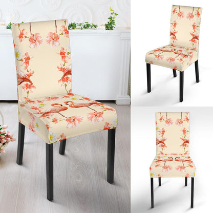 Flamingo Hibiscus Print Pattern Dinning Chair Slipper-JTAMIGO.COM