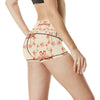 Flamingo Hibiscus Print Pattern High Waisted Spandex Shorts-JTAMIGO.COM