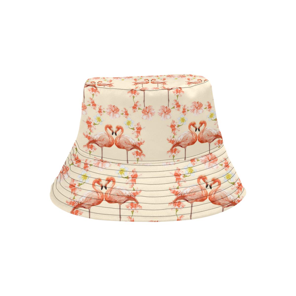 Flamingo Hibiscus Print Pattern Unisex Bucket Hat