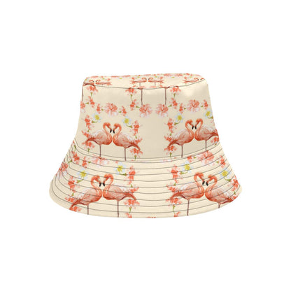 Flamingo Hibiscus Print Pattern Unisex Bucket Hat