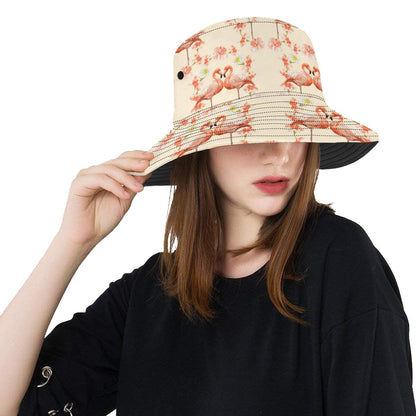 Flamingo Hibiscus Print Pattern Unisex Bucket Hat