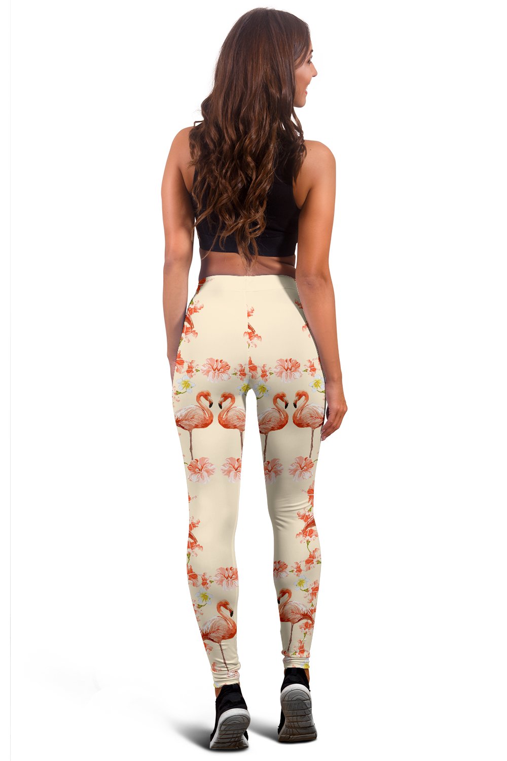 Flamingo Hibiscus Print Pattern Women Leggings