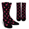 Flamingo Pink Neon Print Pattern Crew Socks