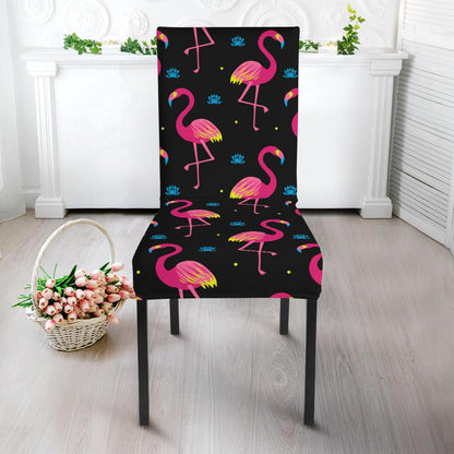 Flamingo Pink Neon Print Pattern Dinning Chair Slipper-JTAMIGO.COM