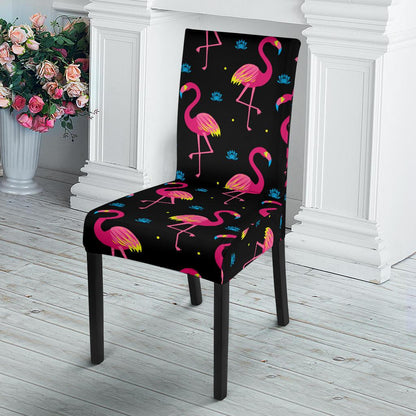 Flamingo Pink Neon Print Pattern Dinning Chair Slipper-JTAMIGO.COM
