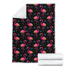 Flamingo Pink Neon Print Pattern Fleece Blanket