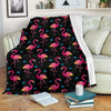 Flamingo Pink Neon Print Pattern Fleece Blanket