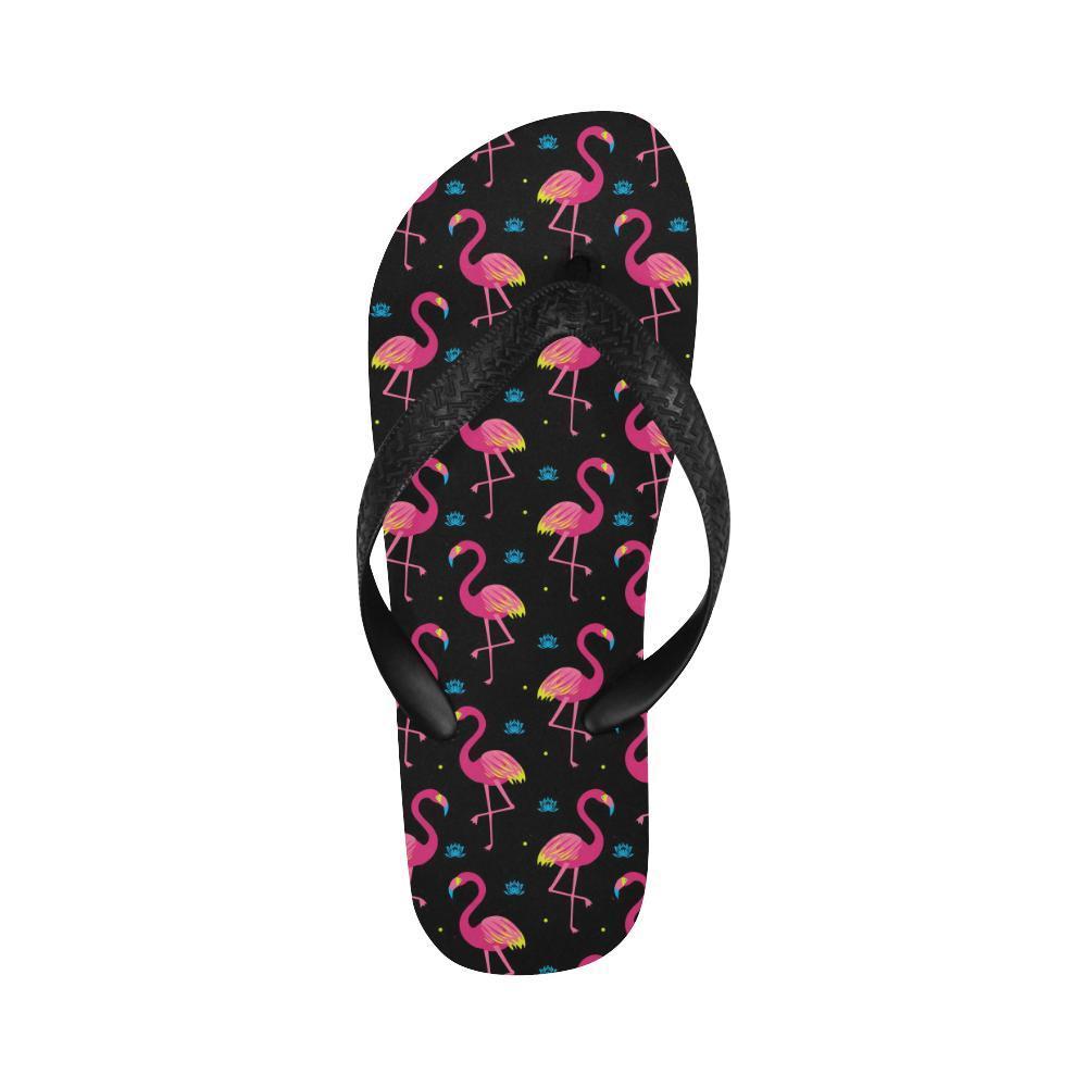 Flamingo Pink Neon Print Pattern Flip Flops-JTAMIGO.COM