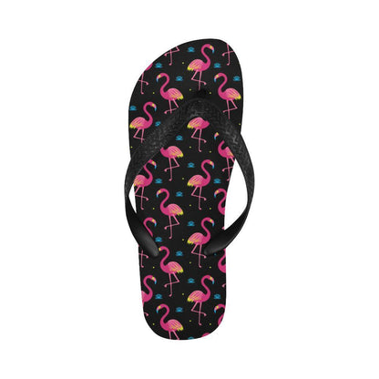 Flamingo Pink Neon Print Pattern Flip Flops-JTAMIGO.COM