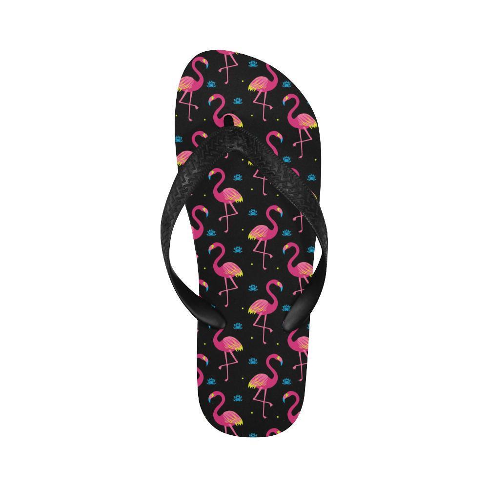 Flamingo Pink Neon Print Pattern Flip Flops-JTAMIGO.COM
